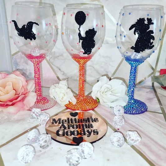 Personalised Wine Glasses- Diamanté