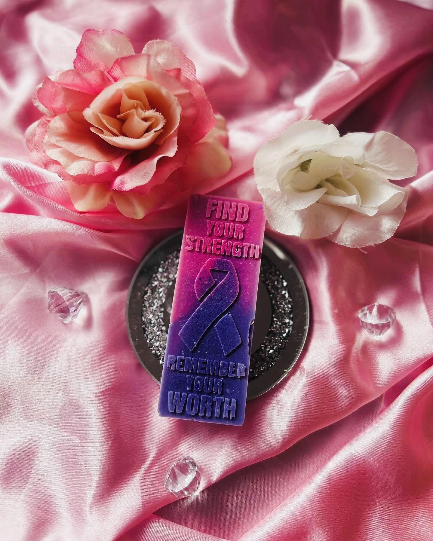Find Your Strength, Know Your Worth Cancer Awareness Snap Bar