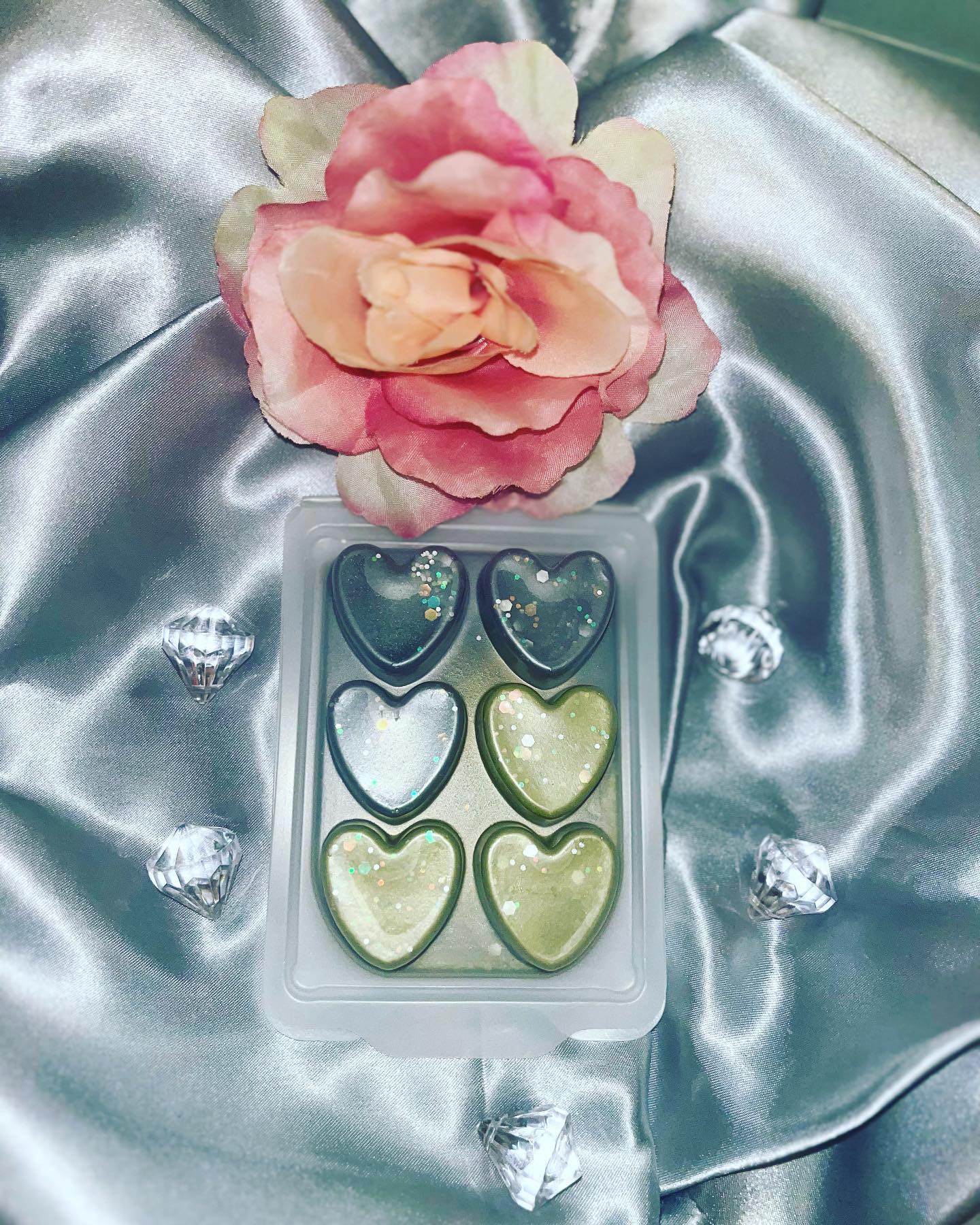 Frosted 6pc  Heart Clam- Zoflora Collection