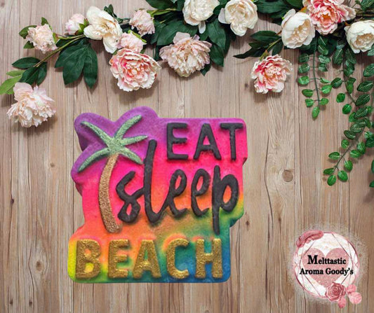 Eat, Sleep, Beach Bath Bomb Scented in Blueberry Frosting