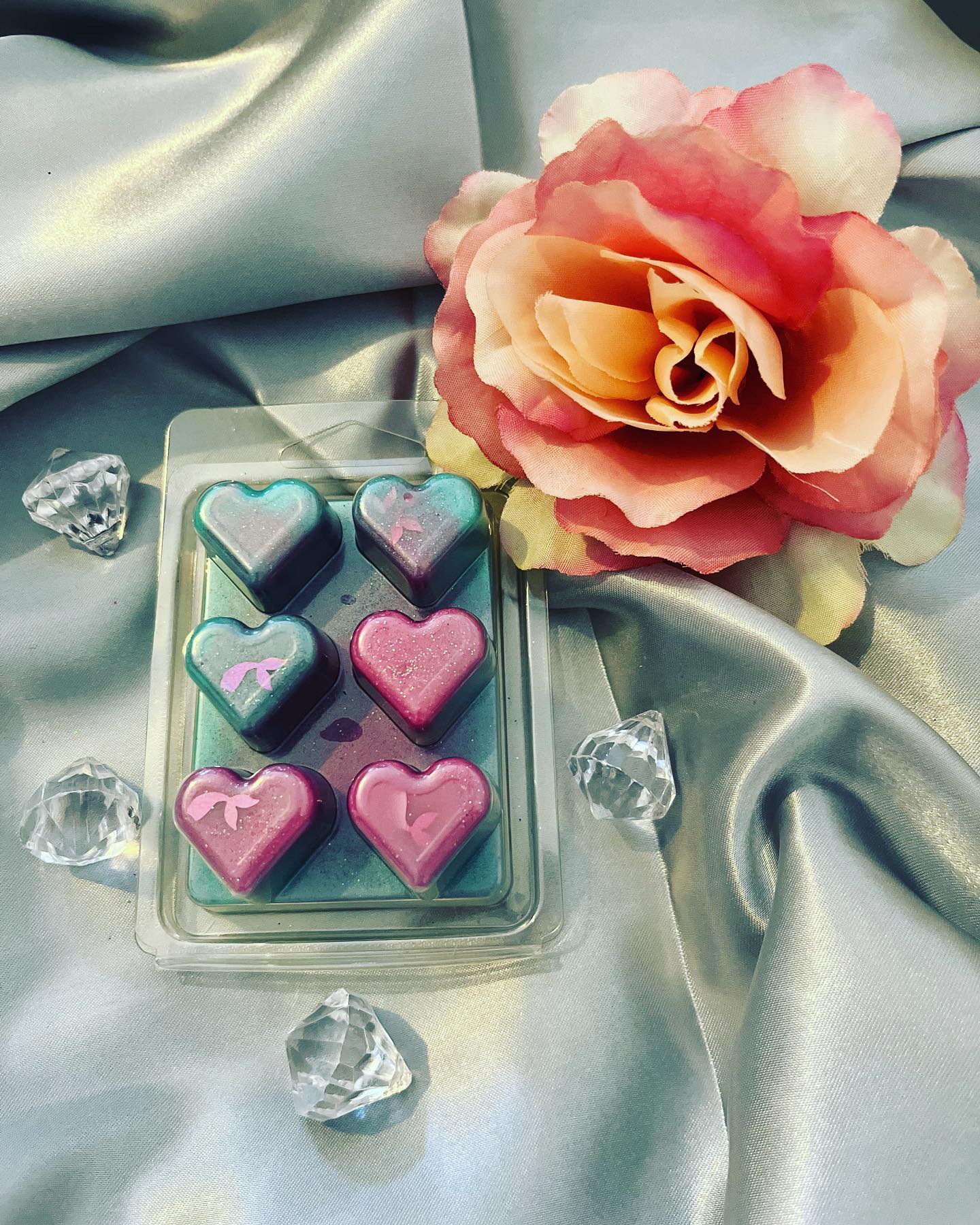 Frosted 6pc Heart Clam- Slushie Collection
